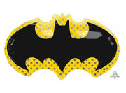 Batman Emblem Shape Foil Balloon with Helium and Weight
