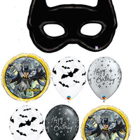 Batman Mask Birthday Balloon Bouquet with Helium and Weight