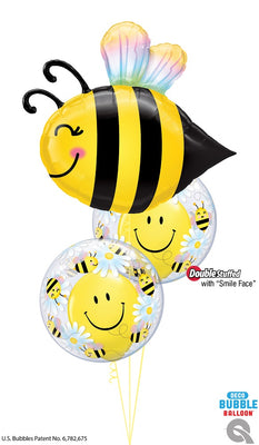 Bee Happy Bubble Balloons Bouquet