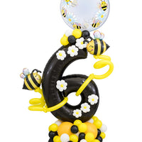 Bee Birthday Pick An Age Black Number Balloon Stand Up