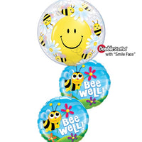 Get Well Bee Balloon Bouquet with Helium and Weight