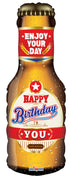 Happy Birthday Beer Bottle Shape Balloon with Helium and Weight