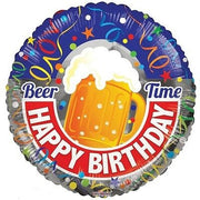 18 inch Happy Birthday Beer Time Foil Balloon with Helium