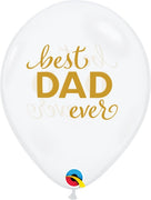 11 inch Fathers Day Best Dad Ever Balloons with Helium and  Hi Float