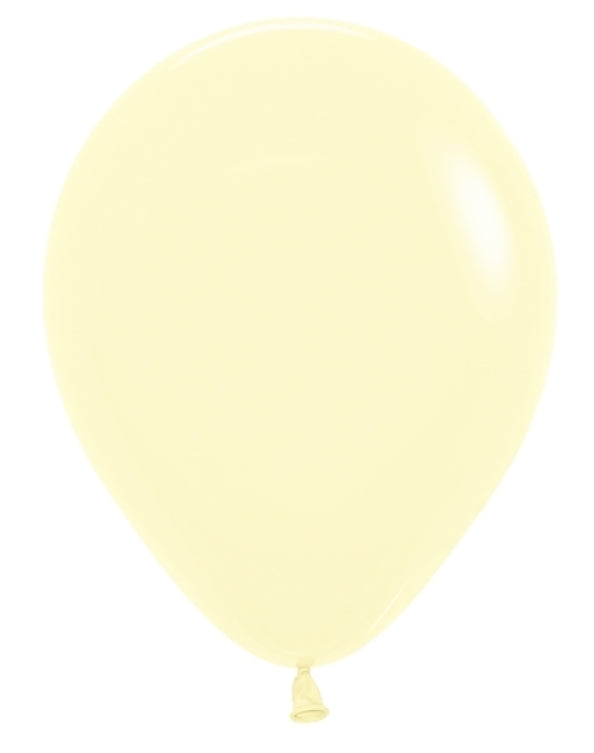 11 inch Pastel Matte Yellow Balloons with Helium and  Hi Float