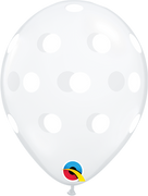 11 inch Big Polka Dot Clear Helium Balloons with Helium and Hi Float