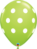 11 inch Big Polka Dots Lime Green Balloon with Helium and Hi Float