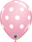 11 inch Big Polka Dots Pink Balloon with Helium and Hi Float