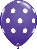 11 inch Big Polka Dots Purple Violet Balloon with Helium and Hi Float