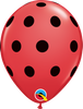 11 inch Big Polka Dots Red Black Dots Balloon with Helium and Hi Float