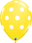 11 inch Big Polka Dots Yellow Balloons with Helium and Hi Float
