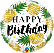18 inch Hawaiian Luau Tropical Pineapple Birthday Balloon with Helium