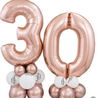 Birthday Rose Gold Number Pick An Age Balloon Stand Up