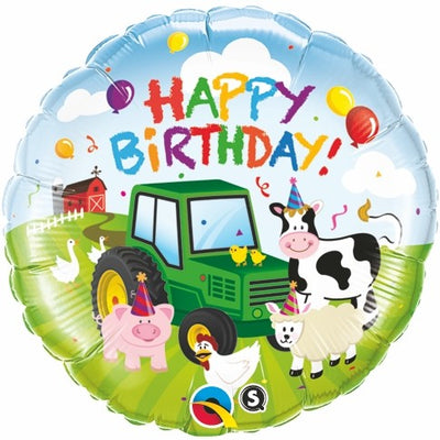 18 inch Birthday Farm Animals Foil Balloon with Helium
