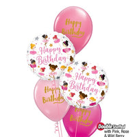 Ballerina Dancer Happy Birthday Balloon Bouquet with Helium and Weight