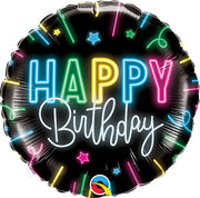 18 inch Birthday Neon Foil Balloon with Helium