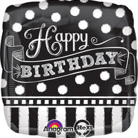 18 inch Birthday Black White Dots Balloon with Helium