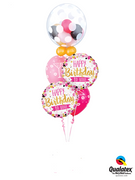 Birthday Bubble Gumball Balloons Bouquet with Helium and Weight