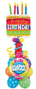 Birthday Cake Candles Stars Curly Balloon Stand Up