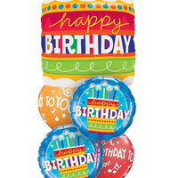 Birthday Cake Candles Musical Notes Balloon Bouquet with Helium Weight