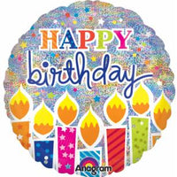 18 inch Birthday Candles Glitter Foil Balloon with Helium