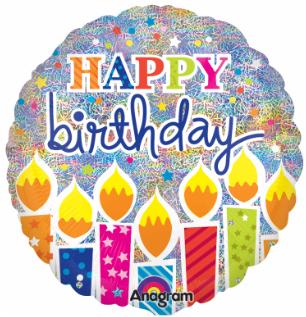 18 inch Birthday Candles Glitter Foil Balloon with Helium