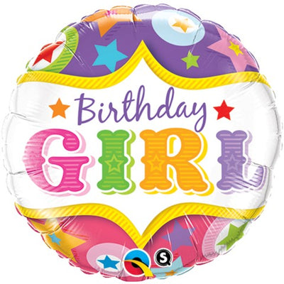 18 inch Circus Carnival Birthday Girl Foil Balloon with Helium
