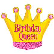 Birthday Queen Crown Balloons with Helium and Weight