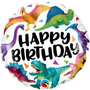 18 inch Birthday Colourful Dinosaurs Foil Balloon with Helium