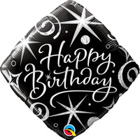18 inch Birthday Diamond Elegant Foil Balloon with Helium