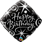 18 inch Birthday Diamond Elegant Foil Balloon with Helium