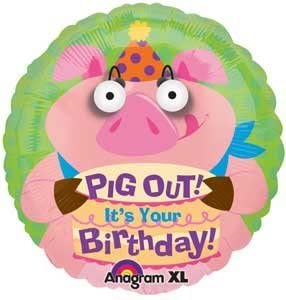 18 inch Birthday Funny Pig Eye Poppers Balloon with Helium