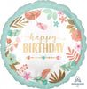 18 inch Birthday Flowers BoHo Foil Balloon with Helium