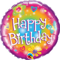 18 inch Birthday Flowers Hearts Foil Balloon with Helium