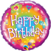 18 inch Birthday Flowers Hearts Foil Balloon with Helium