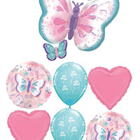 Flutters Butterfly Birthday Balloon Bouquet with Helium Weight