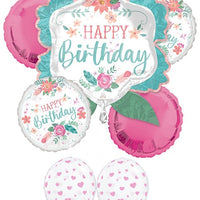 Birthday Free Spirit Flower Balloon Bouquet with Helium Weight