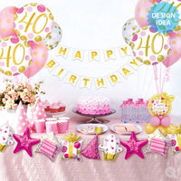 41 inch Birthday Garland Pink Balloons AIR FILLED ONLY