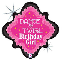 18 inch Birthday Girl Ballerina Dance and Twirl Balloon with Helium