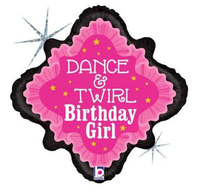 18 inch Birthday Girl Ballerina Dance and Twirl Balloon with Helium