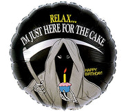 18 inch Birthday Humour Grim Reaper Foil Balloon with Helium