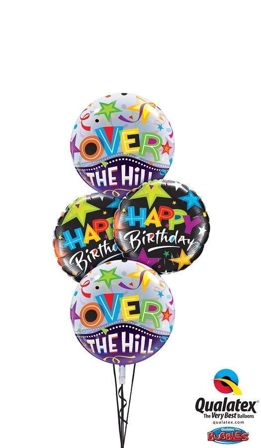 Humour Over the Hill Bubbles Birthday Balloons Bouquet