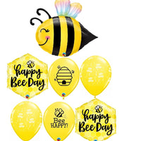 Birthday Happy Bee Day Balloon Bouquet with Helium and Weight