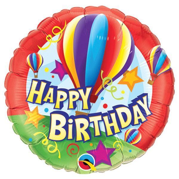 18 inch Circus Happy Birthday Hot Air Balloon Foil Balloon with Helium