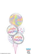Birthday Iridescent Swirls Dots Balloons Bouquet