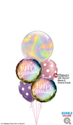 Birthday Iridescent Swirls Polka Dots Balloons Bouquet