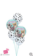 Birthday Kittens Glasses Paw Prints Balloon Bouquet with Helium Weight