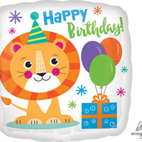 18 inch Jungle Birthday Lion Foil Balloon with Helium