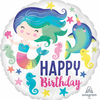 18 inch Birthday Mermaid Narwhal Balloon with Helium
