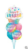 Birthday Cupcake Dots and Sprinkles Balloon Bouquet with Helium Weight